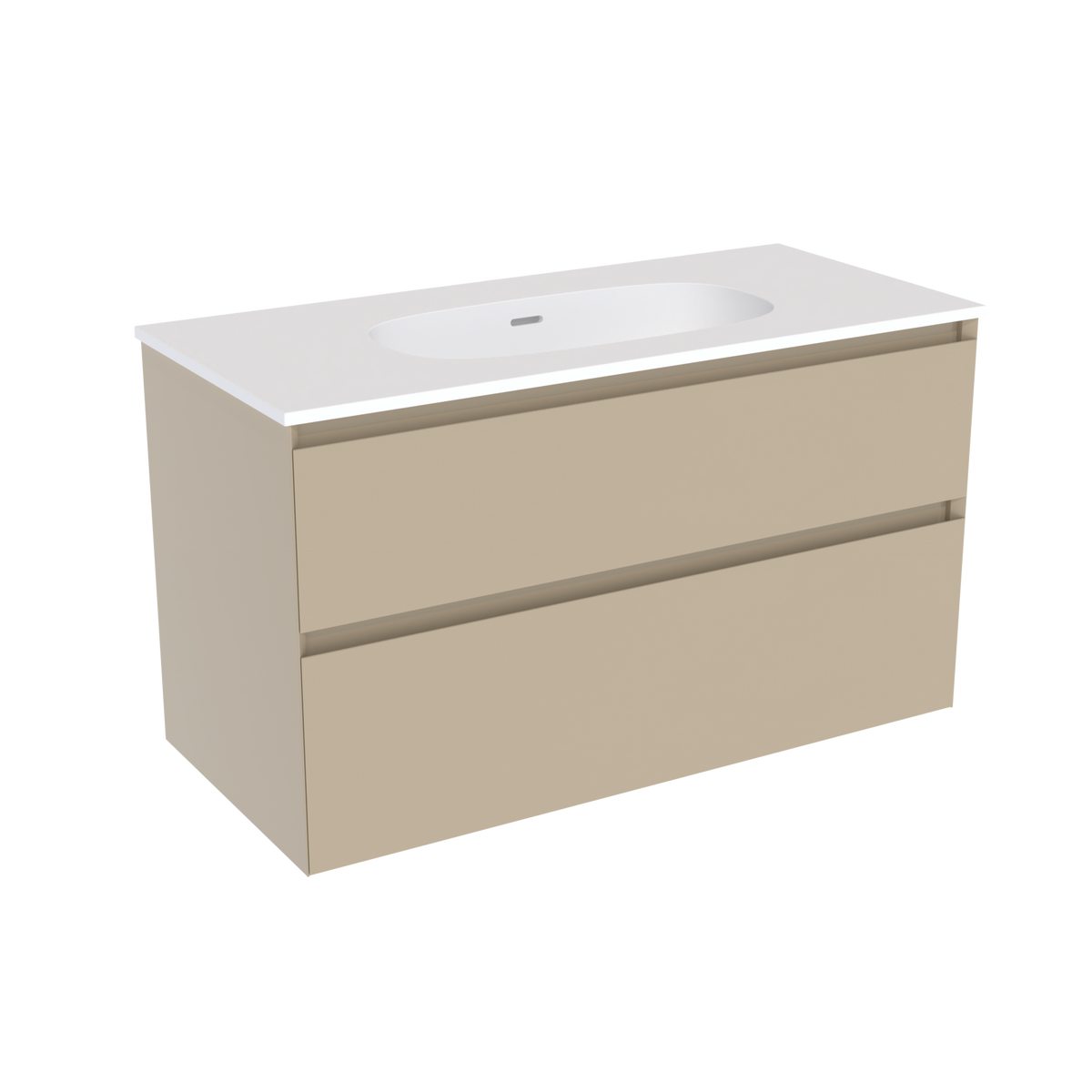 Coalbrook Decimal 1000mm Vanity Unit DV9100 Linen Line, Float mineral marble basin