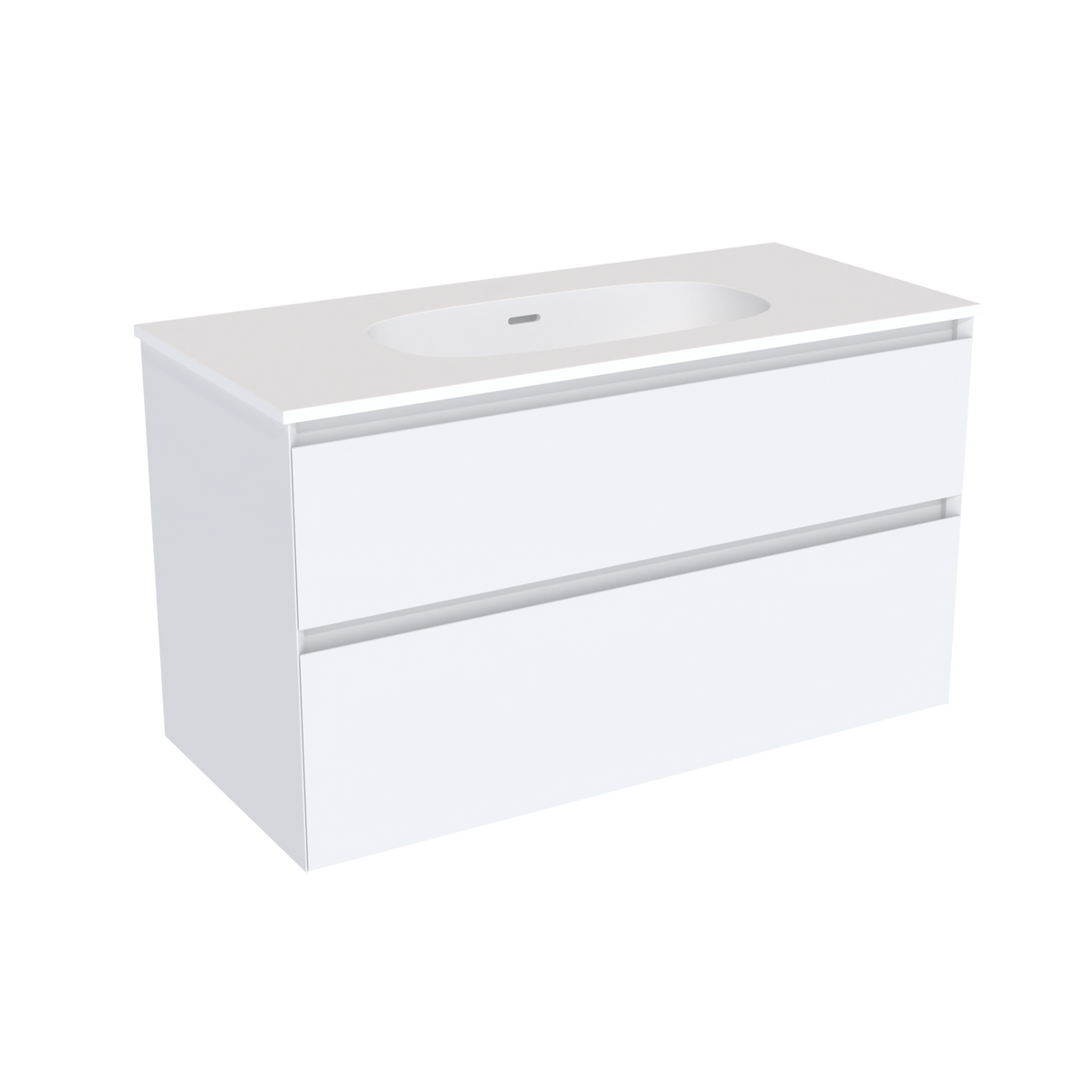 Coalbrook Decimal 1000mm Vanity Unit DV9100 Whitworth White, Float mineral marble basin