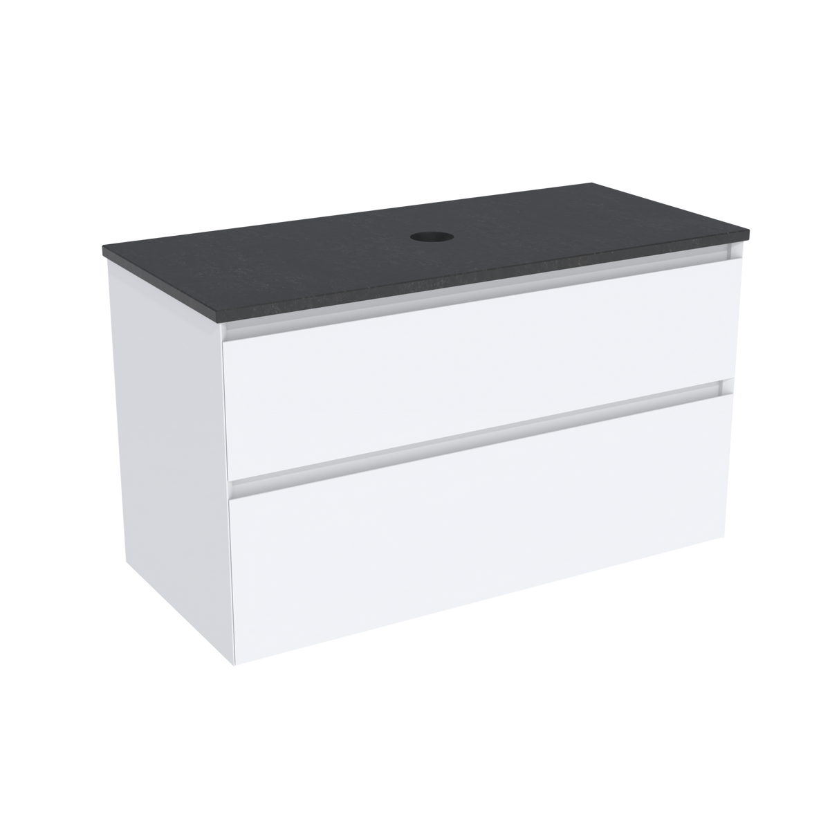 Coalbrook Decimal 1000mm Vanity Unit DV9100 Whitworth White, Midnight Mill quartz countertop