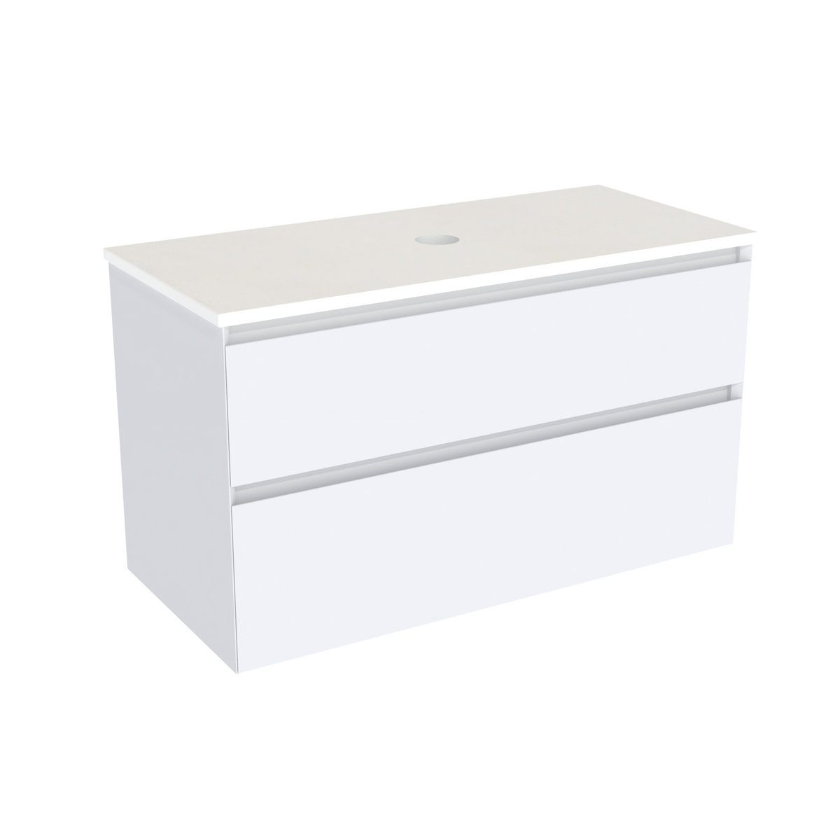Coalbrook Decimal 1000mm Vanity Unit DV9100 Whitworth White, Whisper White quartz countertop