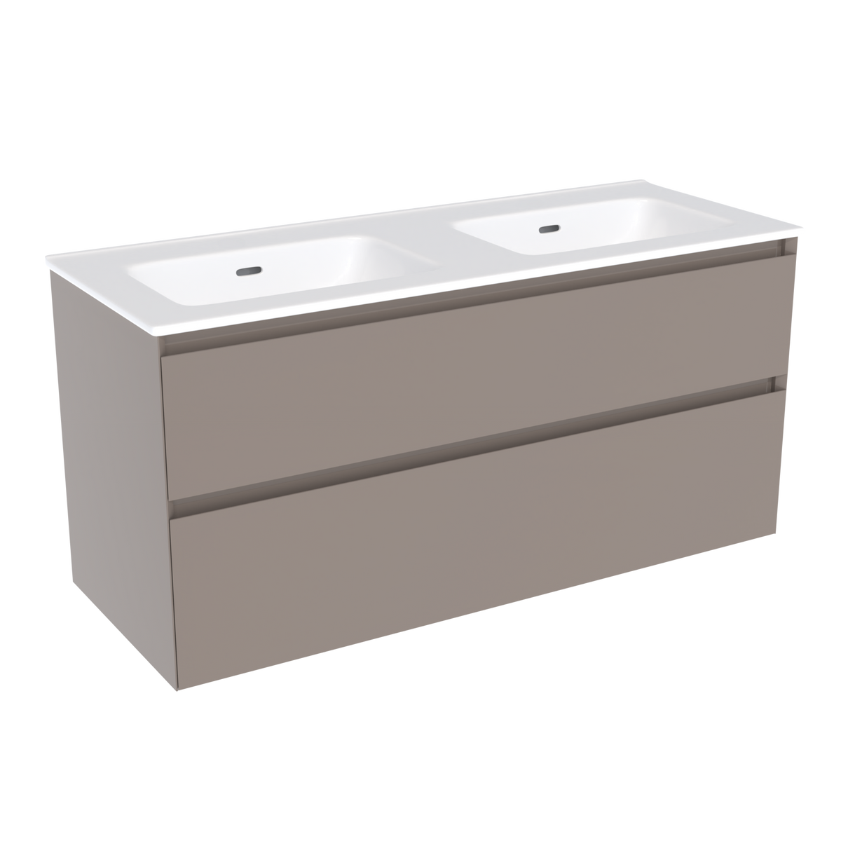 Coalbrook Decimal 1200mm Double Basin Vanity Unit DV9120 Brazed Brown, Port ceramic basin