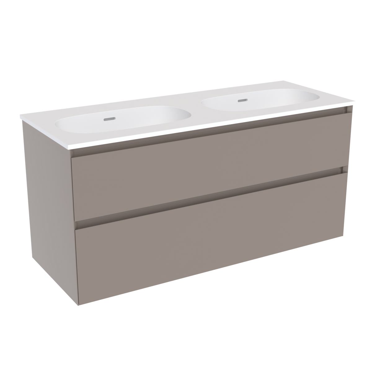 Coalbrook Decimal 1200mm Double Basin Vanity Unit DV9120 Brazed Brown, Float mineral marble basin