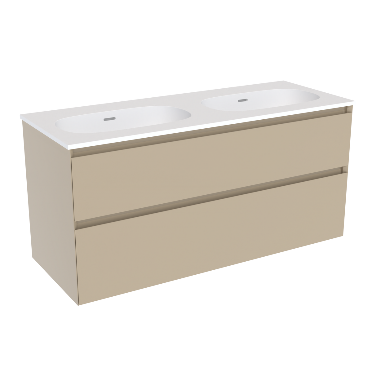 Coalbrook Decimal 1200mm Double Basin Vanity Unit DV9120 Linen Line, Float mineral marble basin