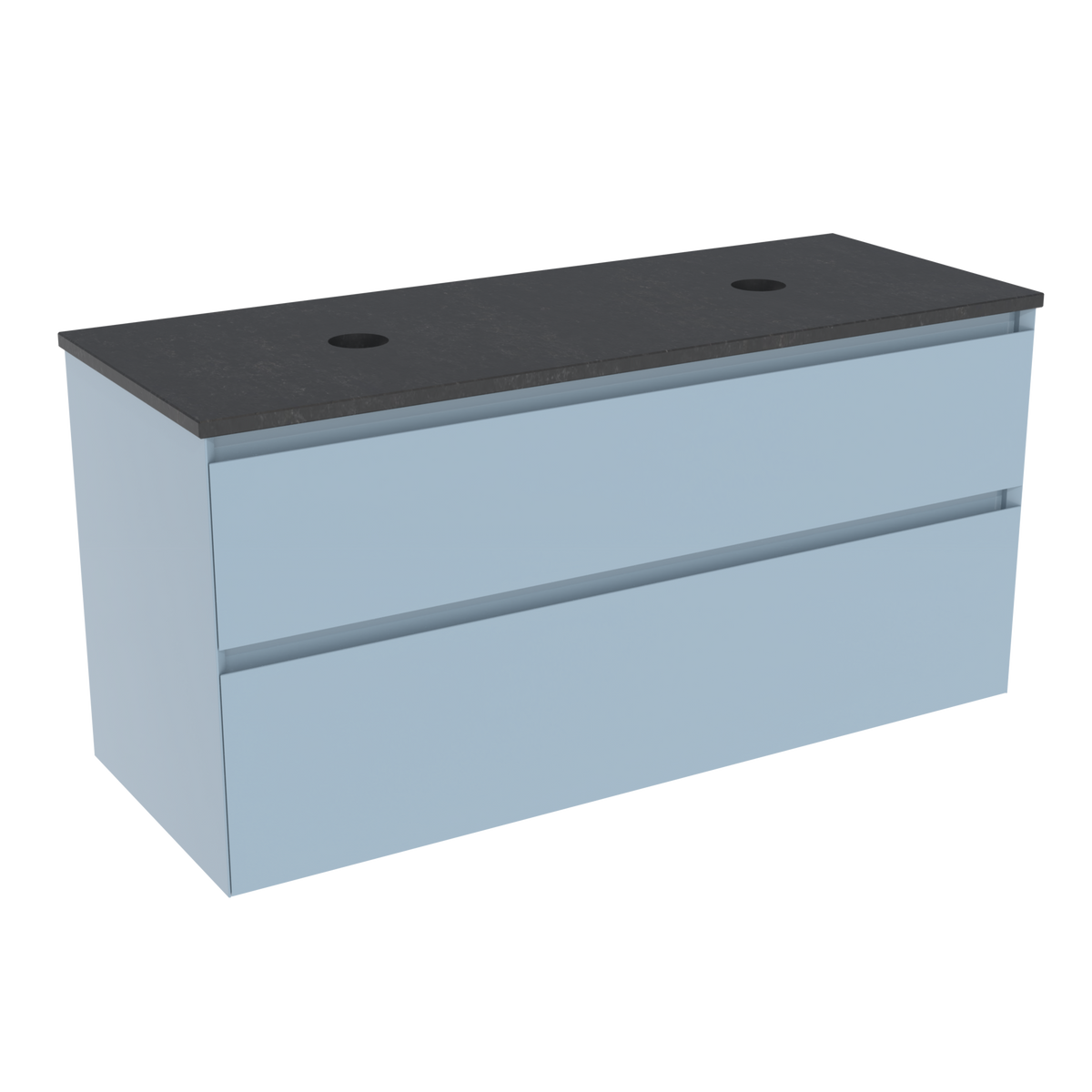 Coalbrook Decimal 1200mm Double Basin Vanity Unit DV9120 Metric Marine, Midnight Mill quartz countertop