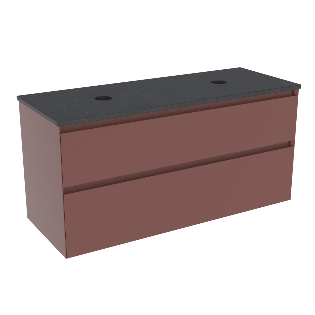 Coalbrook Decimal 1200mm Double Basin Vanity Unit DV9120 Tenth Tuscan, Midnight Mill quartz countertop