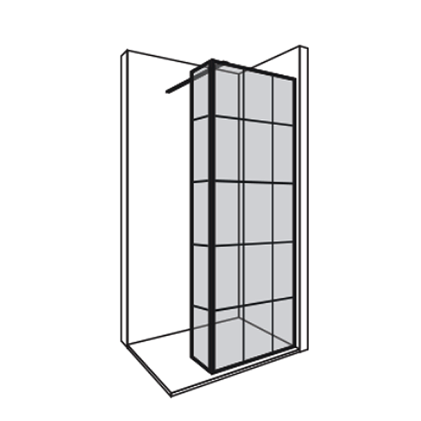 Drench Frame Lite Collection Wall Fixed Shower Panels with Flipper