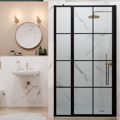 Drench Frame Lite Collection Wall Fixed Shower Panels with Flipper 4