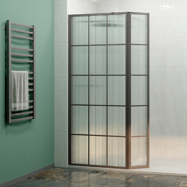 Drench Frame Lite Collection Wall Fixed Shower Panels with Flipper 5
