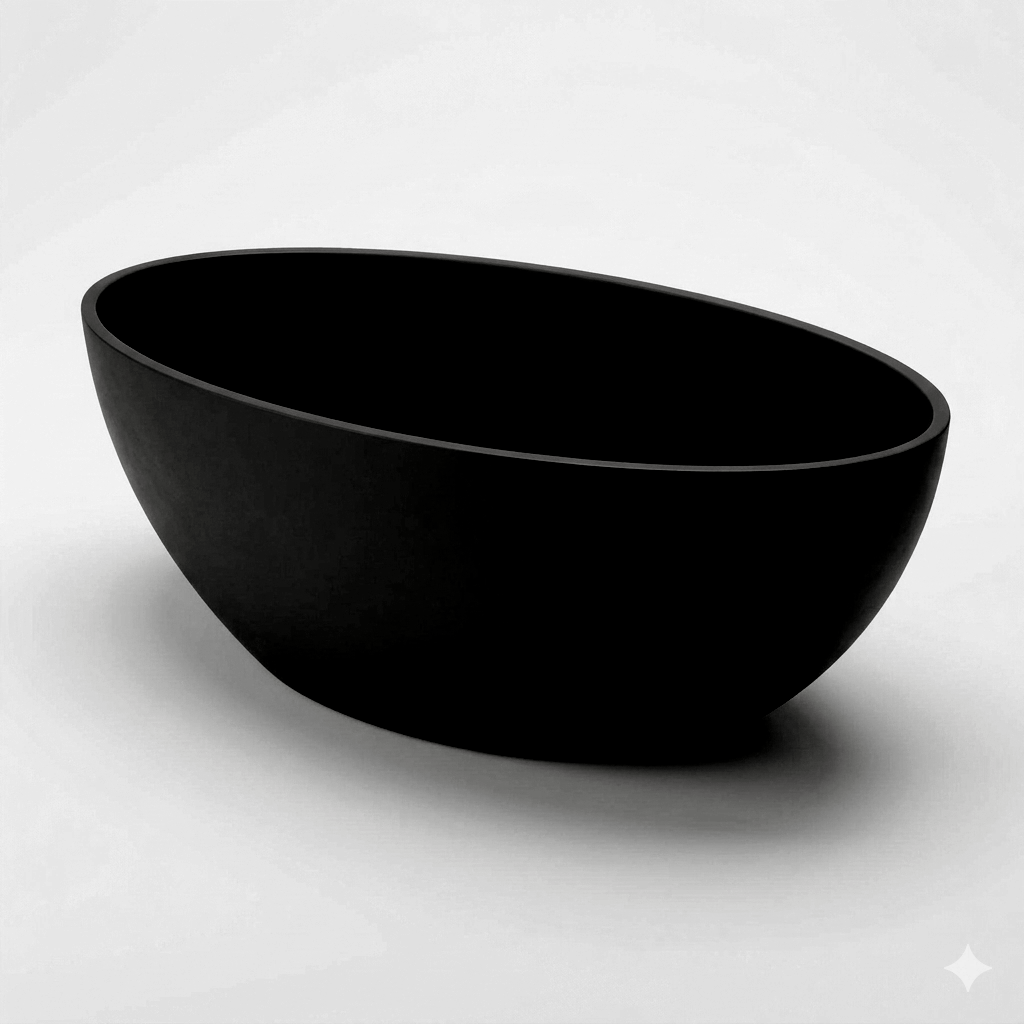 Emporio Bagno Corto 150 Surface Freestanding Stone White & Colour Bath black