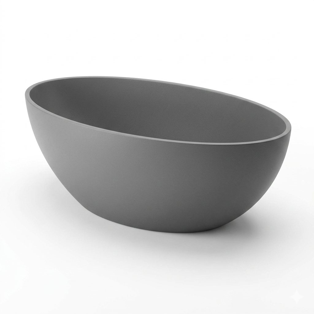 Emporio Bagno Corto 150 Surface Freestanding Stone White & Colour Bath cemento