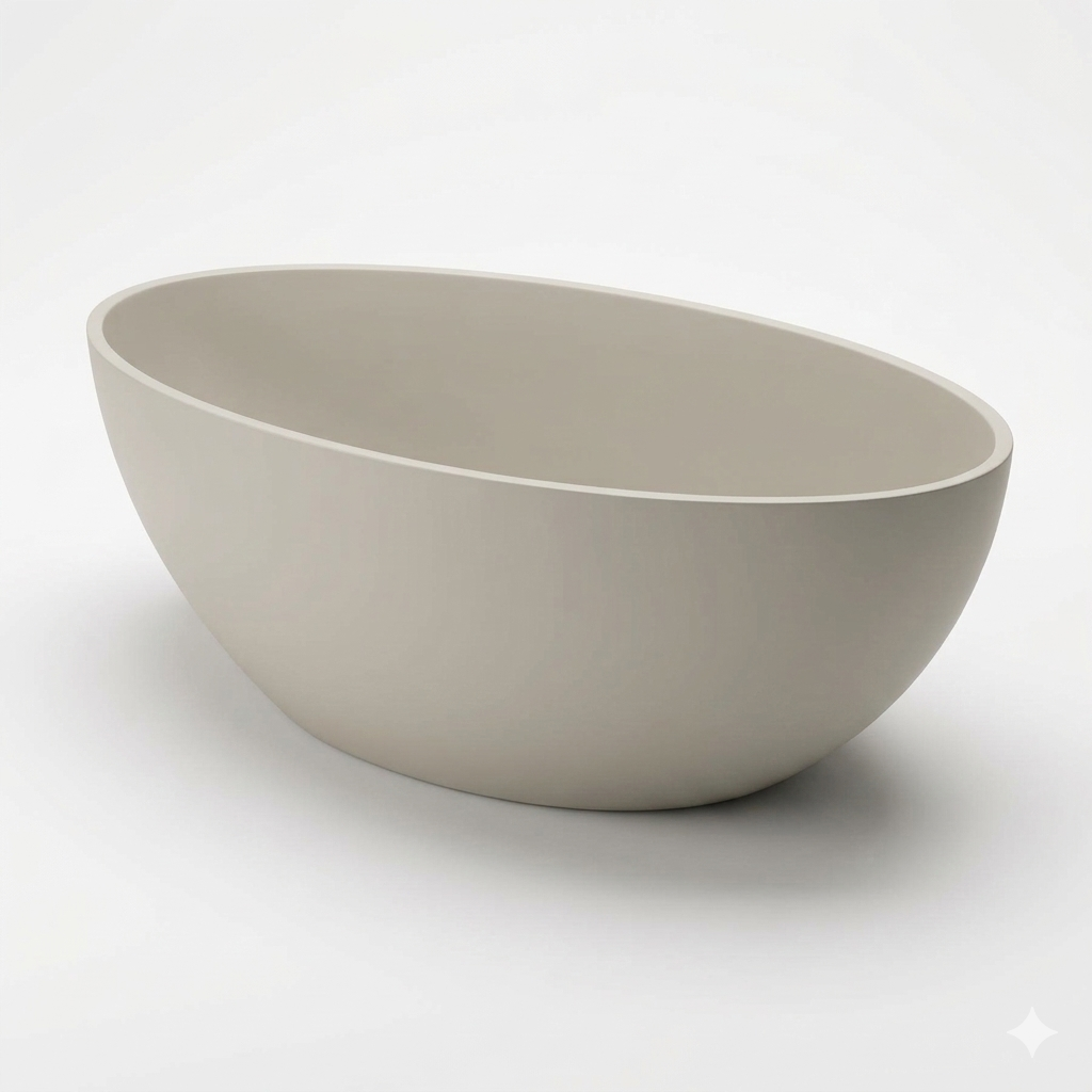 Emporio Bagno Corto 150 Surface Freestanding Stone White & Colour Bath lino