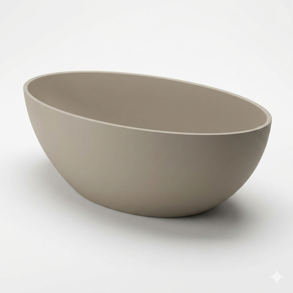 Emporio Bagno Corto 150 Surface Freestanding Stone White & Colour Bath sabbia