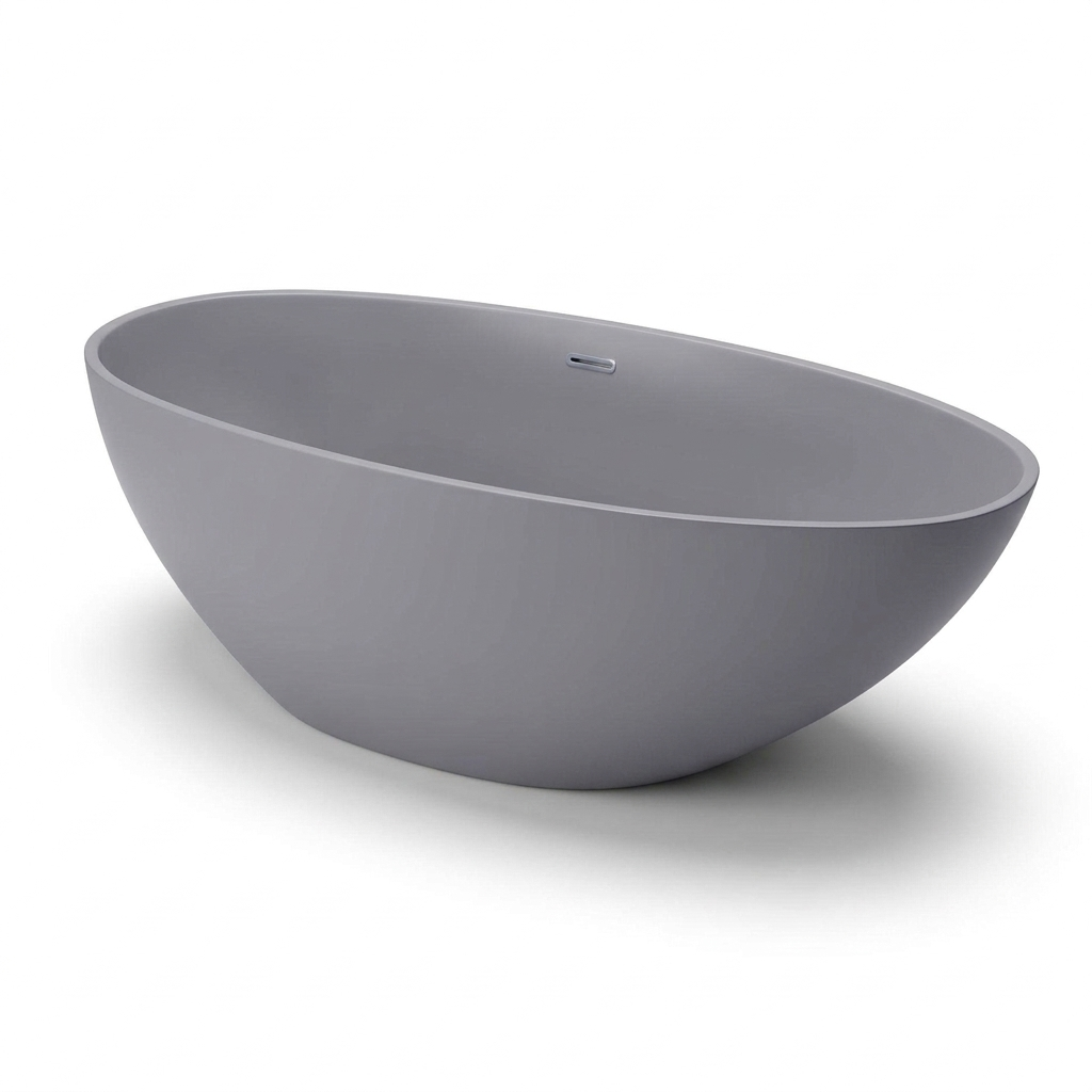 Emporio Bagno Pera 160 Surface Freestanding Stone White & Colour Bath ash