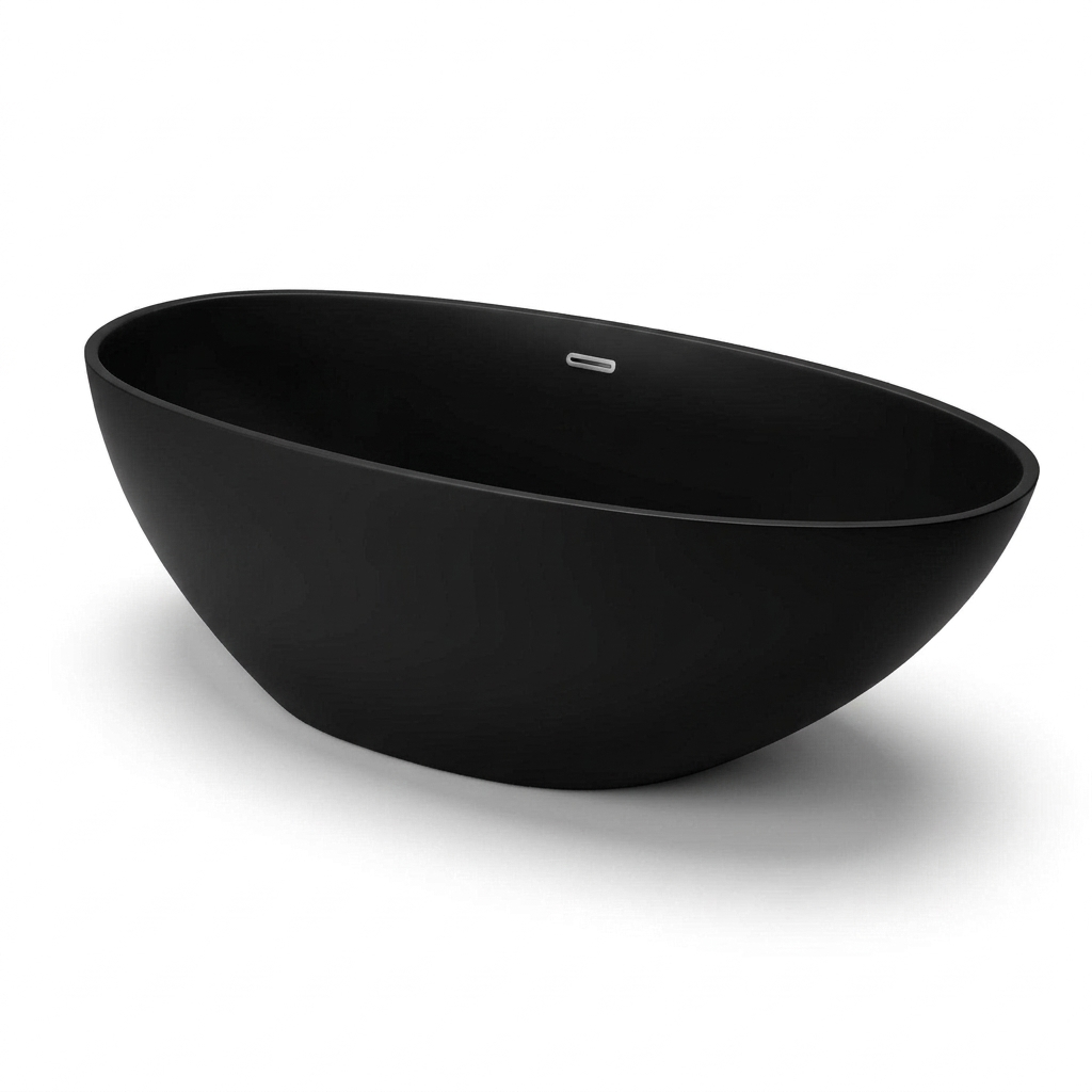 Emporio Bagno Pera 160 Surface Freestanding Stone White & Colour Bath black