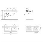 GSI Kube X 120 x 47 Double Wall Mounted Basin