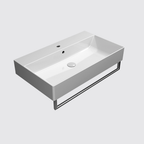 GSI Kube X 80 x 47 Wall Hung Offset Wash Basin  white chrome