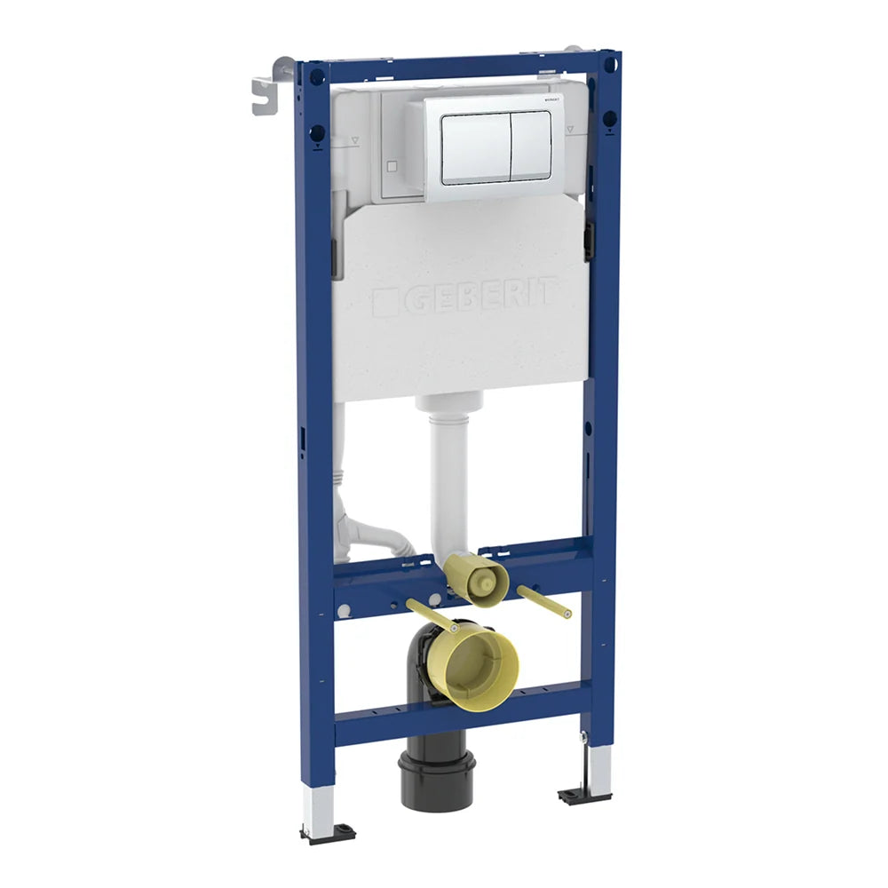 Geberit Duofix Alpha 1120mm Frame & Cistern with Square Flush Plate in White