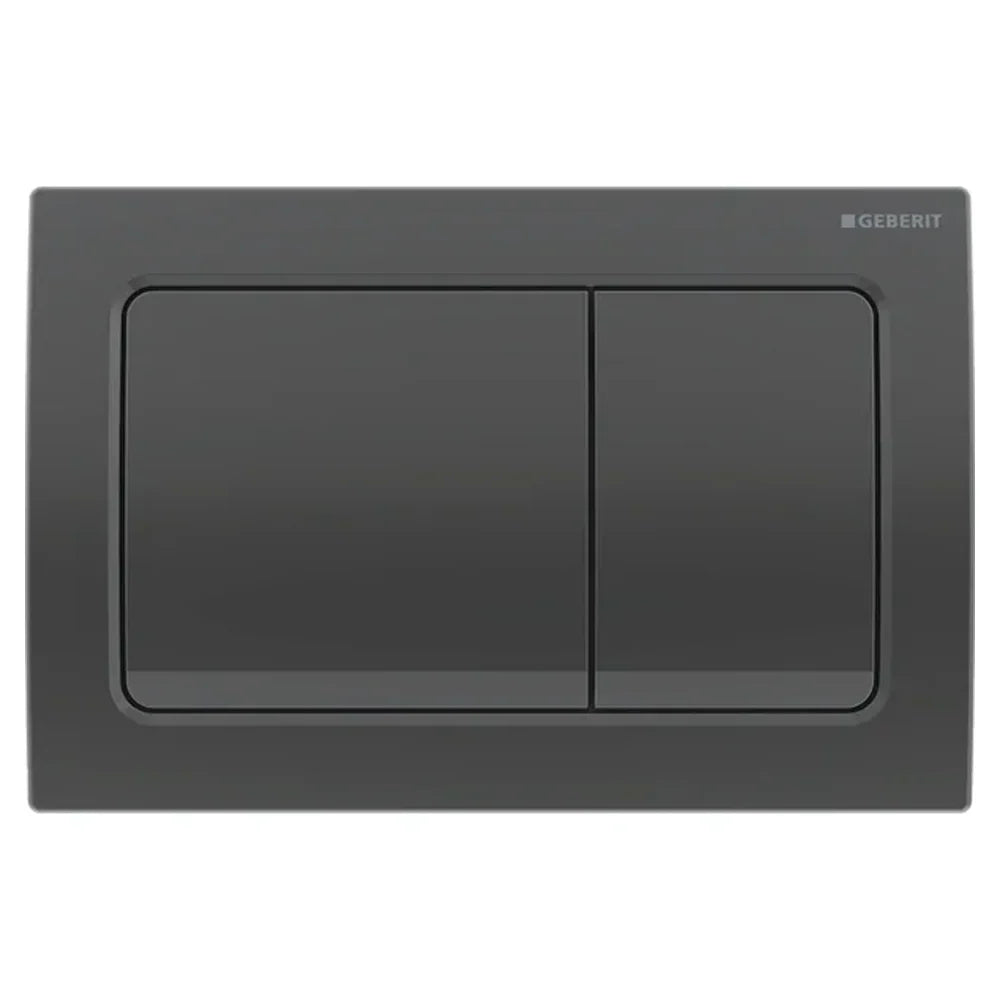 Geberit Duofix Alpha 1120mm Frame & Cistern with Square Flush Plate in Black Chrome