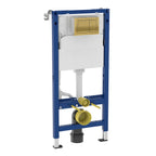 Geberit Duofix Alpha 1120mm Frame & Cistern with Square Flush Plate in Brass
