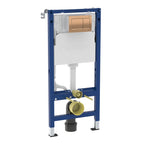 Geberit Duofix Alpha 1120mm Frame & Cistern with Square Flush Plate in Red Gold