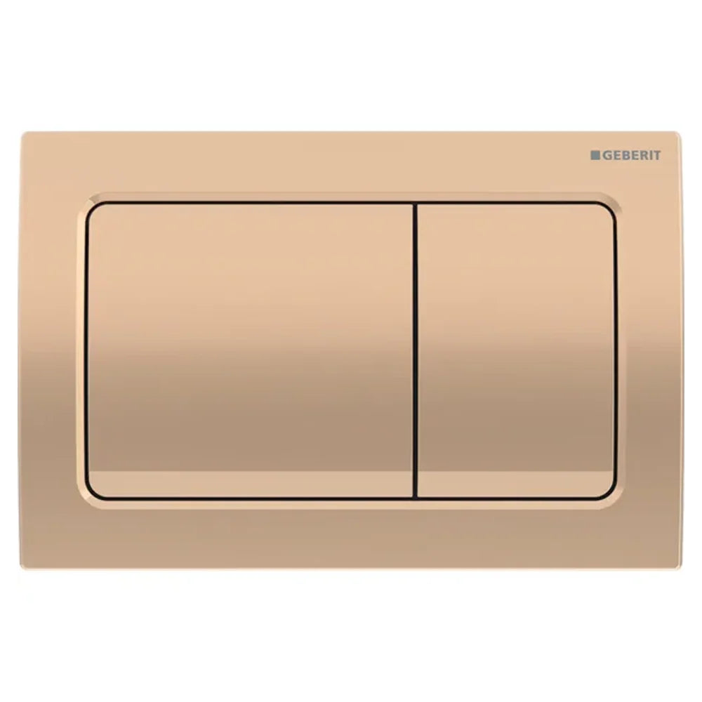 Geberit Duofix Alpha 1120mm Frame & Cistern with Square Flush Plate in Red Gold