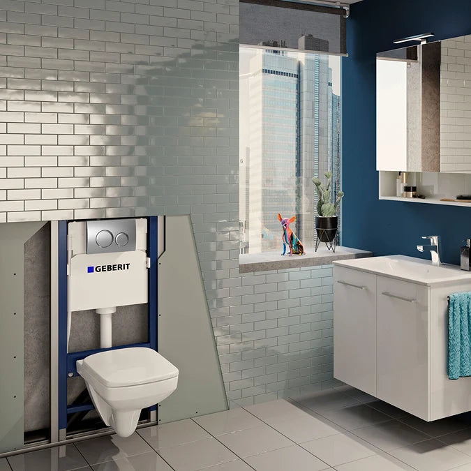 Geberit Duofix 1120mm WC Frame with Delta 12cm Cistern