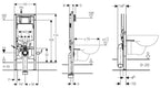 Geberit Duofix 1140mm Slimline WC Frame with Sigma 8cm Cistern