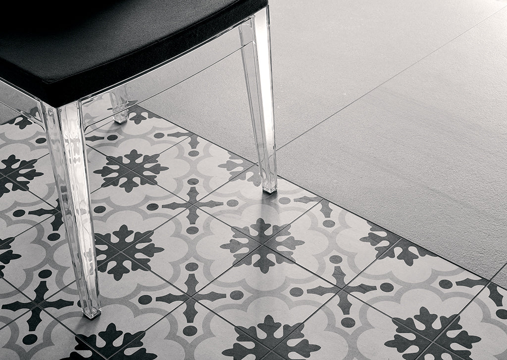 Fioranese Cementine Black&White Black&White_2 with Urban Stone Grey lifestyle
