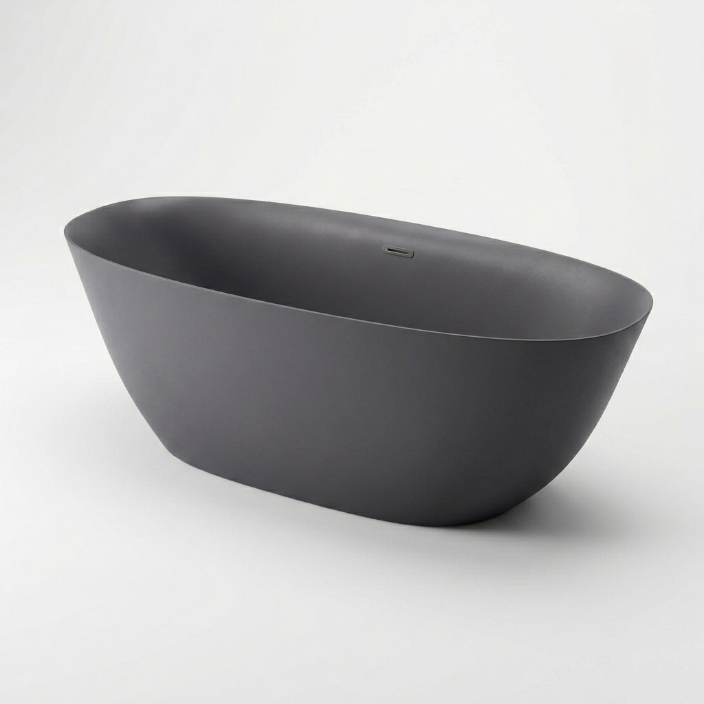 Garda freestanding solid surface bath in Grigio grey