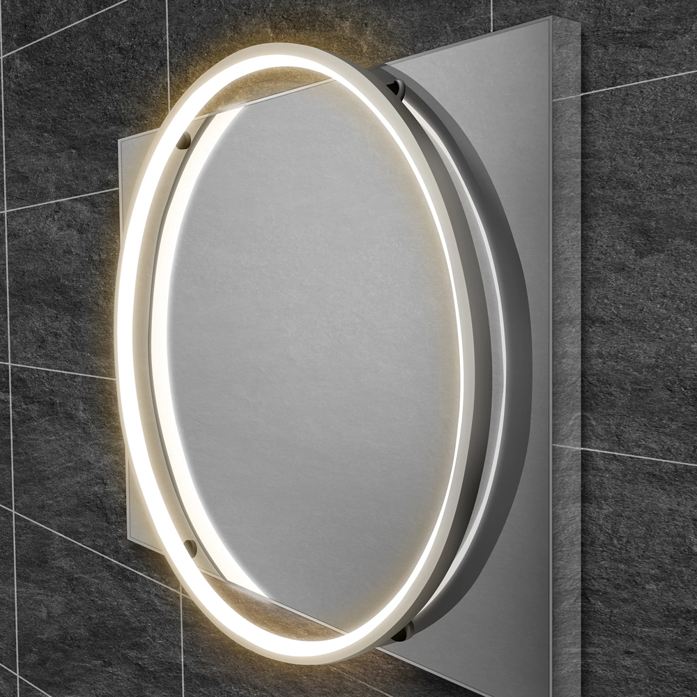 HIB Solas Round Illuminated Bathroom Mirror ( Various Sizes and Colourways )