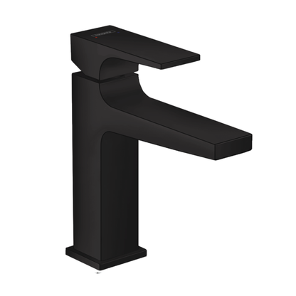 Hansgrohe Metropol Single lever basin mixer 110 with lever handle and push-open waste black