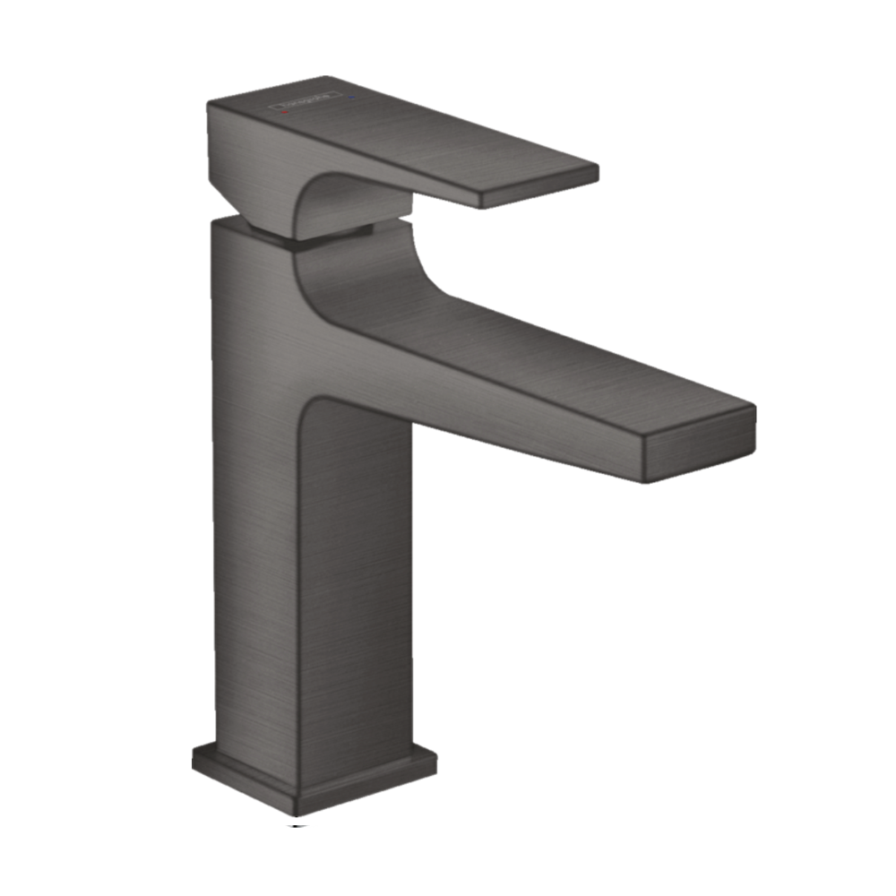Hansgrohe Metropol Single lever basin mixer 110 with lever handle and push-open waste black chrome