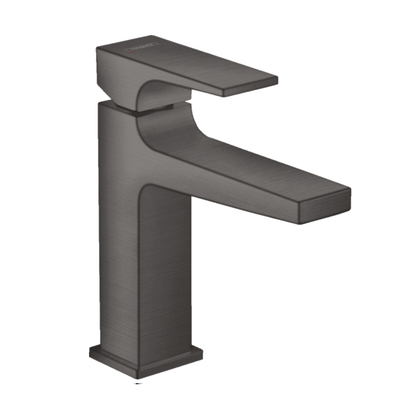 Hansgrohe Metropol Single lever basin mixer 110 with lever handle and push-open waste black chrome
