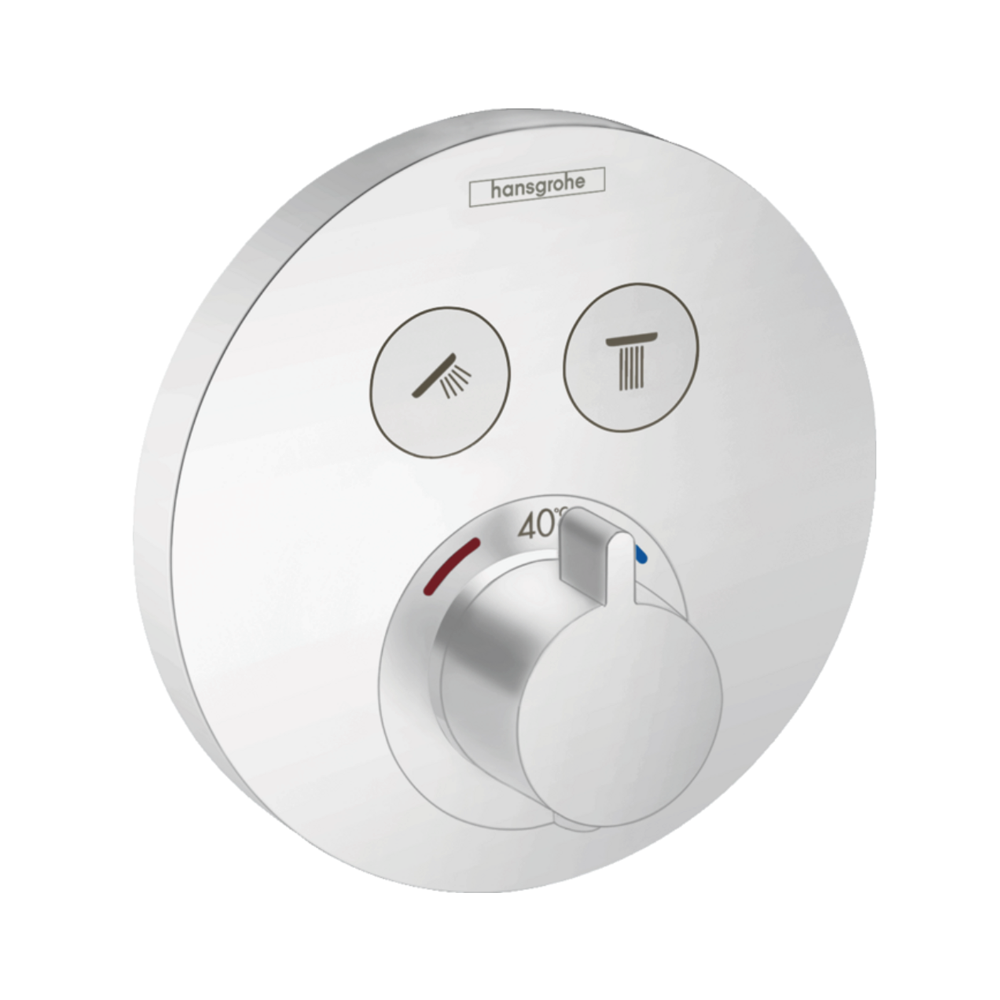 Hansgrohe ShowerSelect S Thermostatic mixer for concealed installation for 2 outlets white