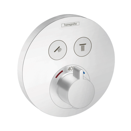 Hansgrohe ShowerSelect S Thermostatic mixer for concealed installation for 2 outlets white
