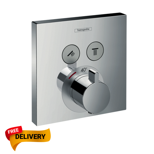 Hansgrohe ShowerSelect Thermostatic mixer for concealed installation for 2 outlets
