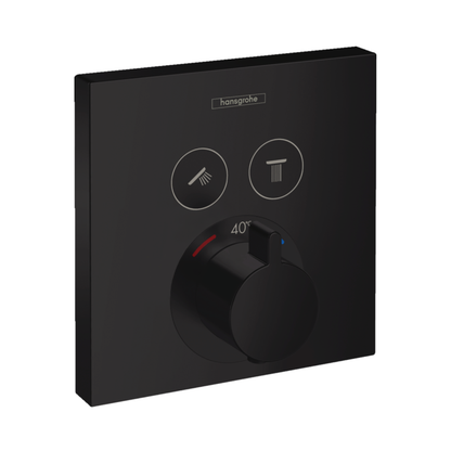 Hansgrohe ShowerSelect Thermostatic mixer for concealed installation for 2 outlets black