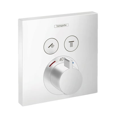 Hansgrohe ShowerSelect Thermostatic mixer for concealed installation for 2 outlets white
