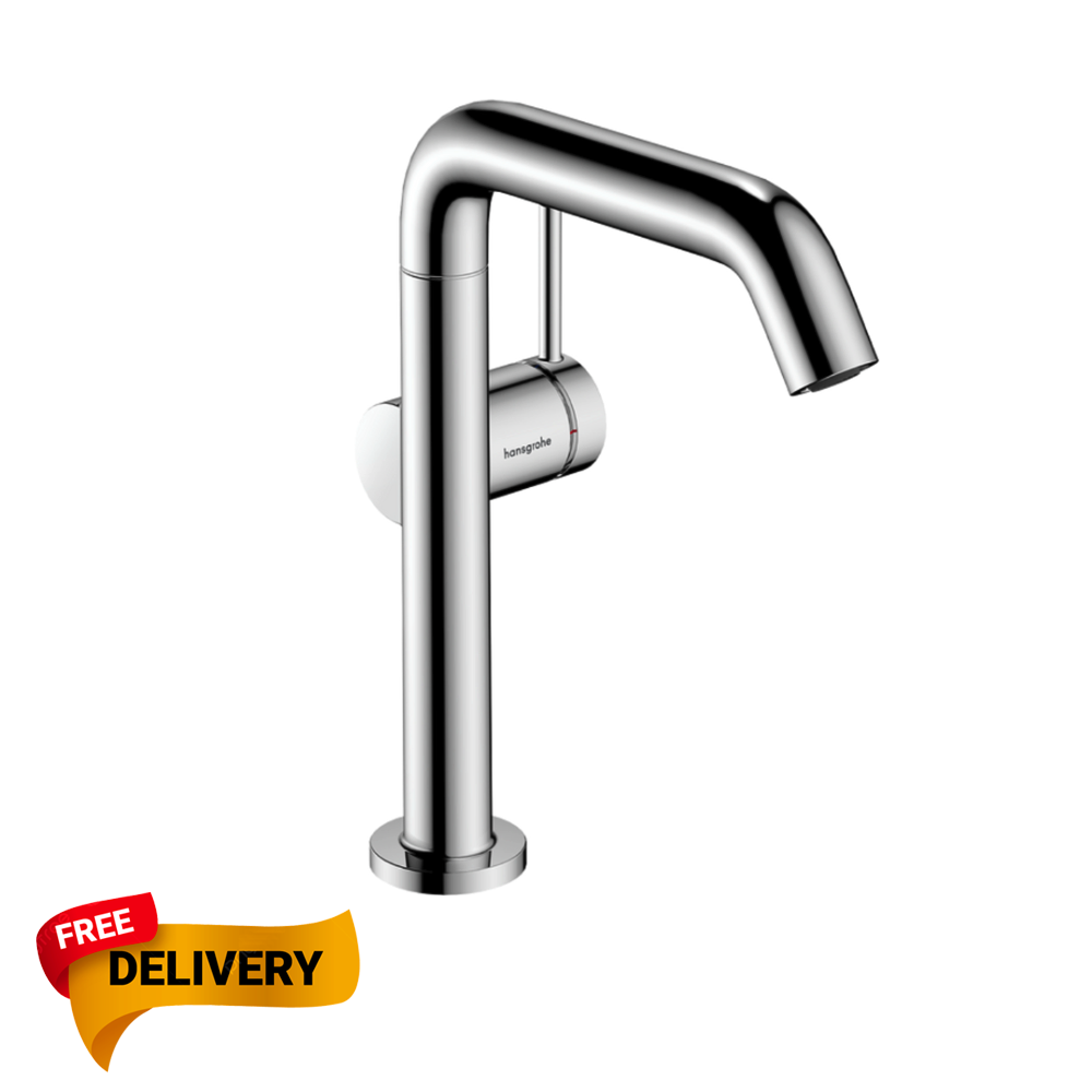 Hansgrohe Tecturis S Single lever basin mixer 210 Fine CoolStart with swivel spout and push-open waste set