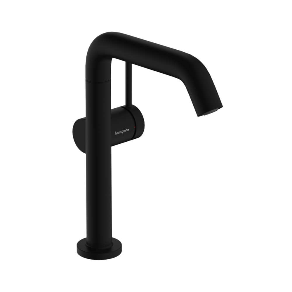Hansgrohe Tecturis S Single lever basin mixer 210 Fine CoolStart with swivel spout and push-open waste set black