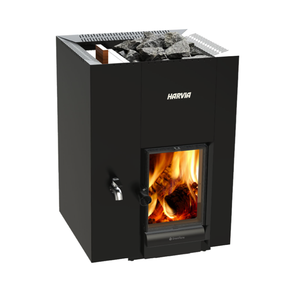 Harvia Linear 22 GreenFlame LS burning heater ( Black ) WKLI20GLSM