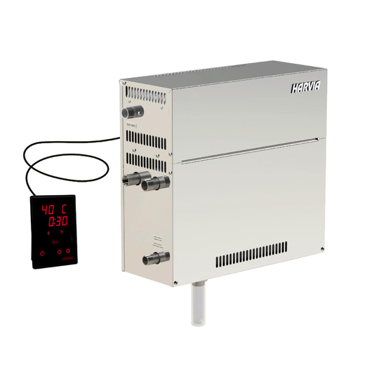 Stainless steel machine with digital temperature display on a white background