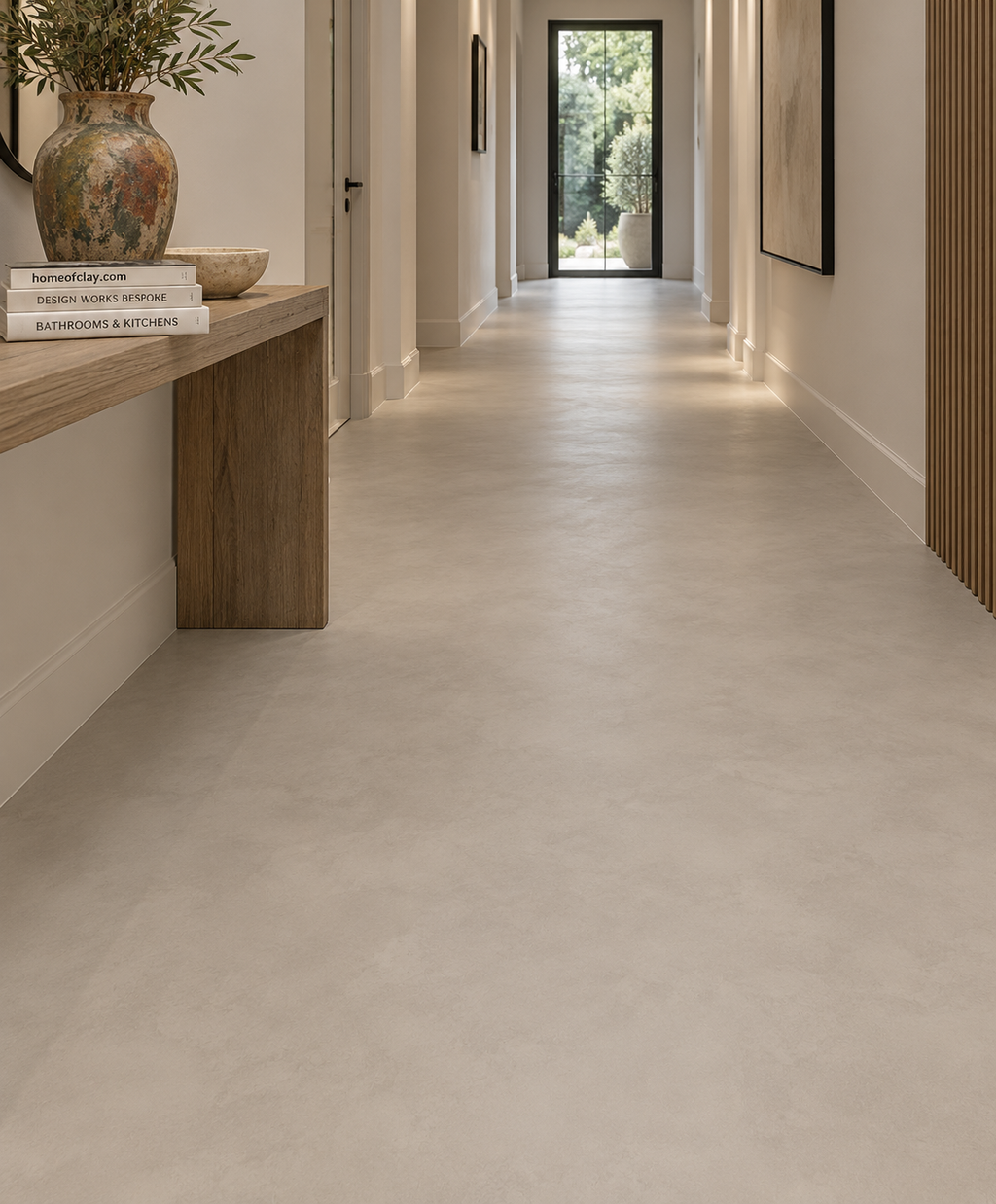 Microstone Poured Floor in Urban Concrete – seamless hallway floor