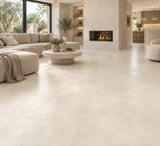 Microstone Poured Floor in Chalk White – living room floor