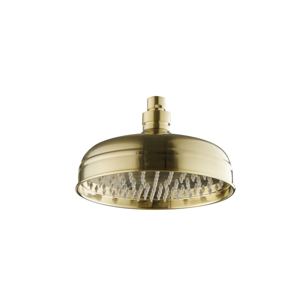 JTP Grosvenor Traditional Round Shower Head in Brushed Brass