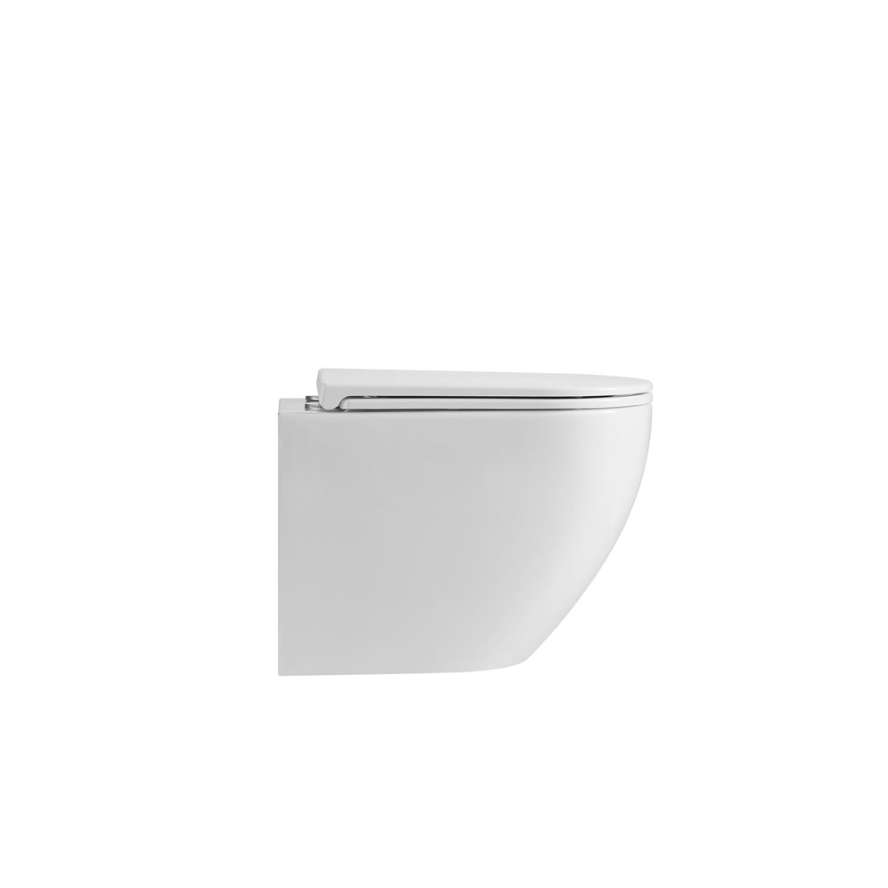 JTP Wortex Rimless Wall Hung Toilet with Soft Close Seat in White Gloss