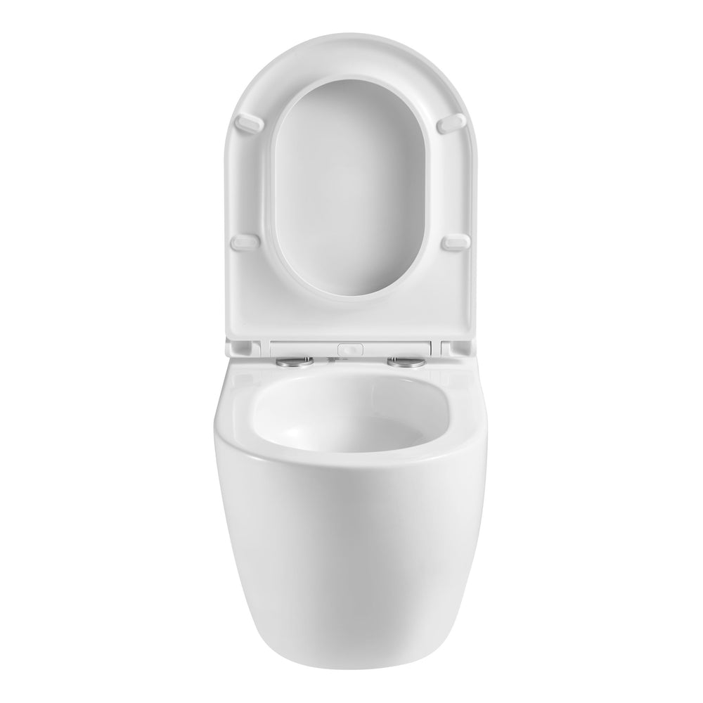 JTP Wortex Rimless Wall Hung Toilet with Soft Close Seat in White Gloss