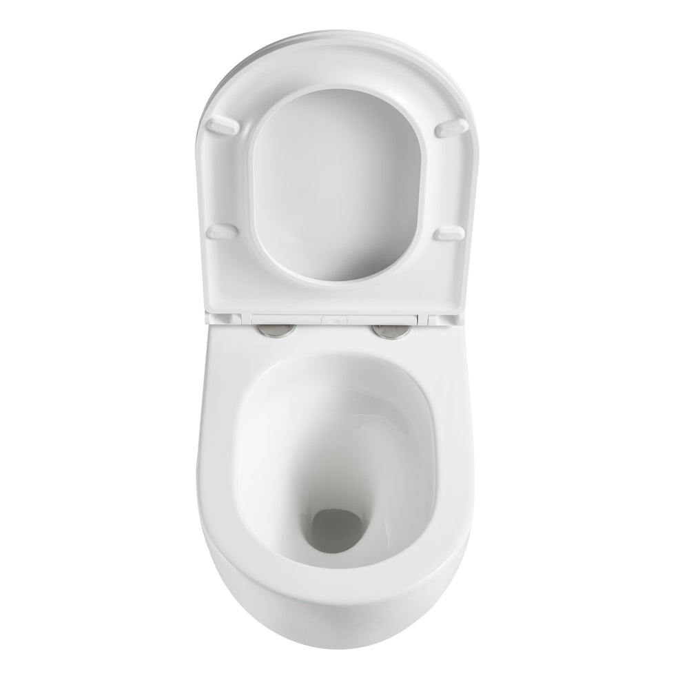 JTP Wortex Rimless Wall Hung Toilet with Soft Close Seat in White Gloss