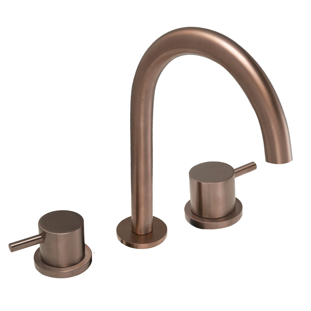 JTP VOS 3 Hole Deck Mounted Basin Mixer in Brushed Bronze