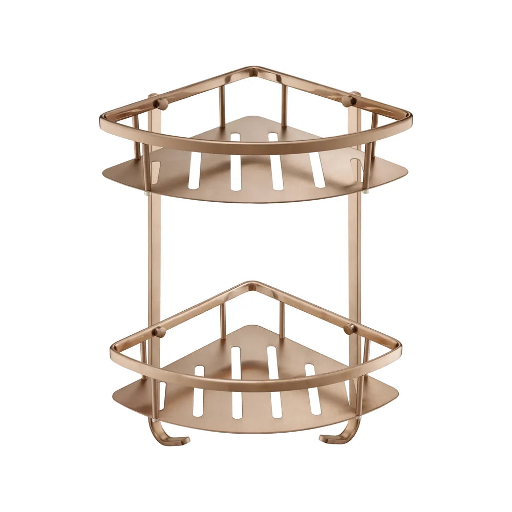JTP Corner Twin Shower Basket in Brushed Bronze